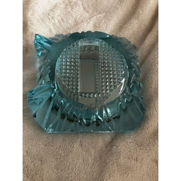 SEIKO Lead Crystal Quartz Aqua Desk Mantle‎ Shelf Clock Japan Heavy Vintage - Picture 3 of 5